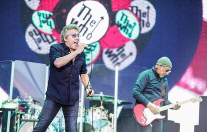 Roger Daltrey (izquierda) y Pete Townshend, de The Who, durante su actuación en el Mad Cool Festival de Madrid