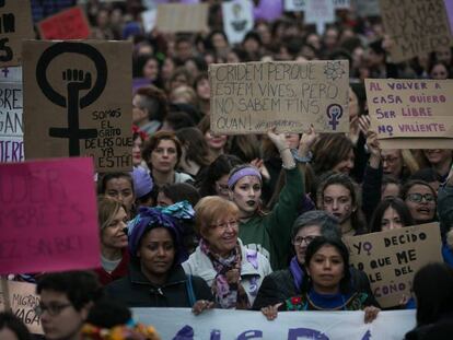 Manifestació del 8-M l'any passat a Barcelona.