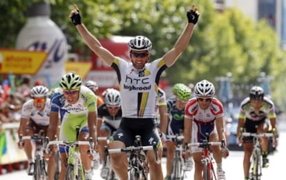 Albasini celebra la victoria en Ponferrada.