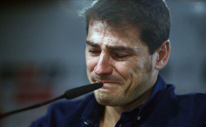 Iker Casillas, en su rueda de prensa de despedida.