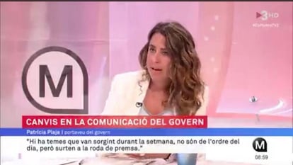 Imagen de la entrevista tras aplicar rótulos y recoger el top de Plaja