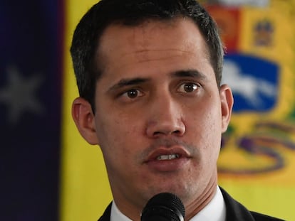 Juan Guaidó, durante una conferencia de prensa en Caracas.