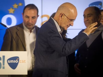 Duran Lleida després d'acabar de valorar els resultats electorals.