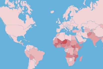 Mapa de la mortalidad infantil.