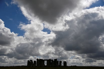 Los círculos de Stonehenge en una foto sin datar.