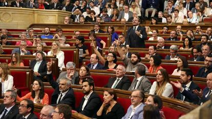 El pleno del Parlament en el que el Govern pretende convocar el referéndum ilegal.