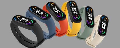 Nueva pulsera Smart Band 6 de Xiaomi en seis colores.