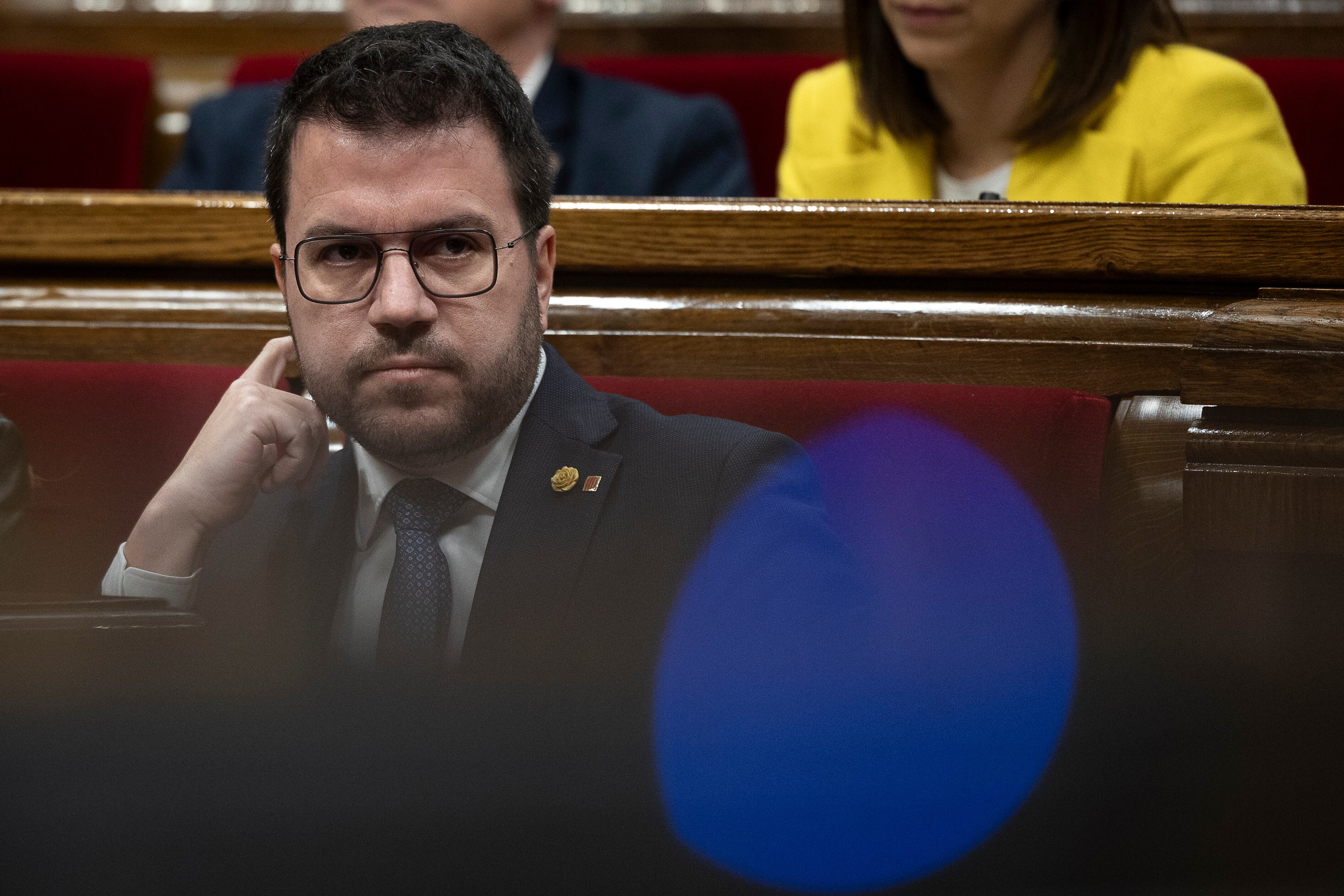 El president Pere Aragonès, este miércoles, en el Parlament.