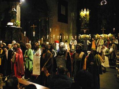 Un aspecto del montaje del <i>Ordo Prophetarum,</i> el año pasado en la catedral de Santiago de Compostela.
