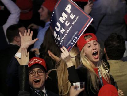 Seguidors de Trump celebren l&#039;avantatge.