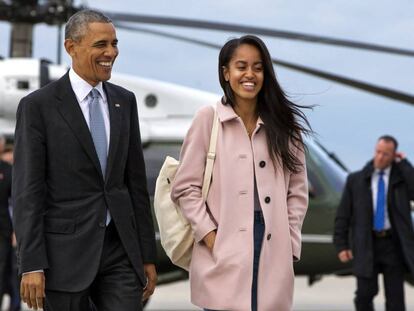 O presidente e sua filha Malia em 7 de abril.