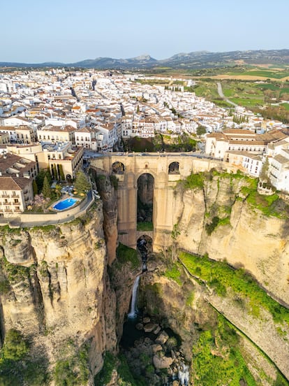 Vista aérea del Puente Nuevo de Ronda (Maálaga).