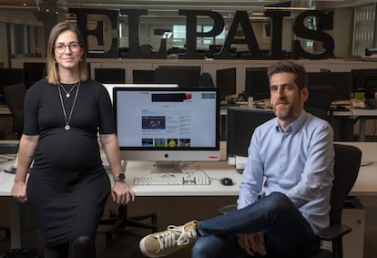 Nadia Tronchoni, redactora jefa de Deportes, y Álvaro Corcuera, jefe de sección de Deportes, este jueves.