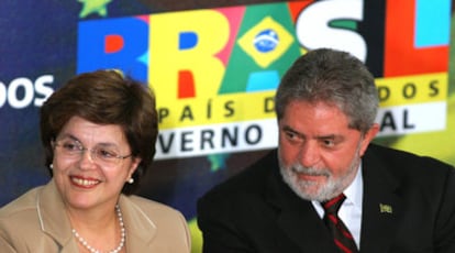 Dilma Rousseff, en un acto en Brasilia junto a Lula da Silva.