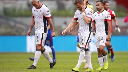 Los futbolistas de Lobos BUAP.