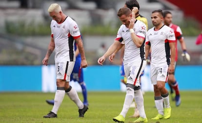 Los futbolistas de Lobos BUAP.