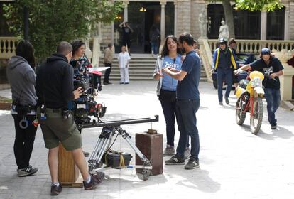 Rodaje de la pelicula 'Villaviciosa de al lado', en Alhama de Aragón.