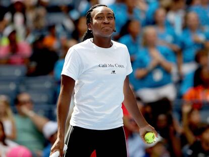 Gauff, durante una exhibición en Nueva York.