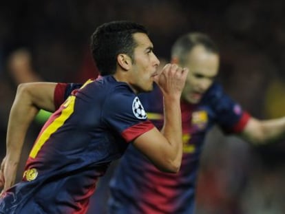 Pedro celebra su gol. 