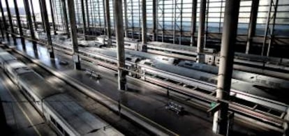 Trenes estacionados en la estación de Atocha.