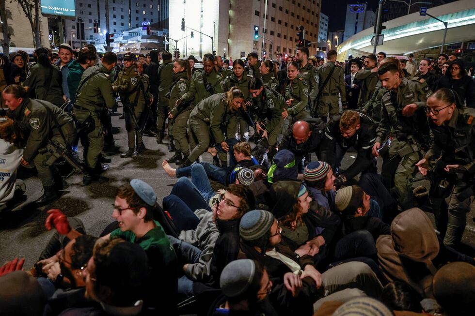 Manifestación en contra del acuerdo de tregua en Jerusalén, el jueves.