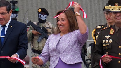 Dina Boluarte, durante un acto público.