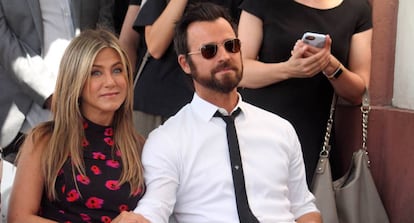 Jennifer Aniston y Justin Theroux en una ceremonia en Hollywood en julio de 2017.