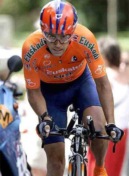 Aitor González, durante el prólogo de la Vuelta 2005.