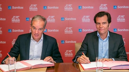 Santiago Generali, consejero delegado de Generali en España (izquierda), e Iñaki Peralta, consejero delegado de Sanitas.