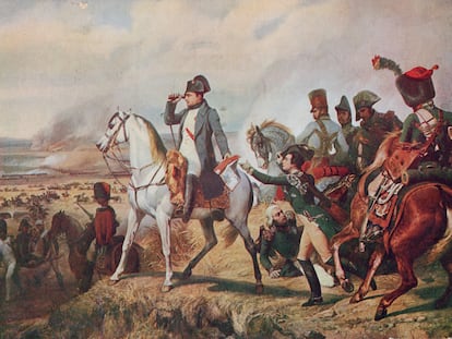 Napoleón Bonaparte en la Batalla de Wagram (1809) pintado por Horace Vernet (Galería de las Batallas, Versalles).