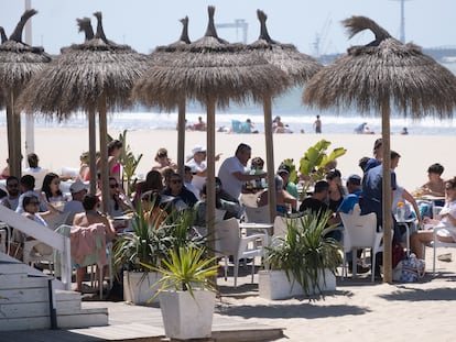 Una terraza en el Puerto de Santa María (Cádiz).