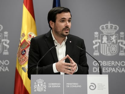 El ministro de Consumo, Alberto Garzón, en una comparecencia del pasado mes de mayo.