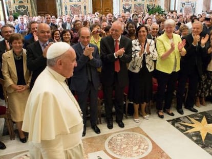 Papa Francisco en su encuentro en la Ciudad del Vaticano.