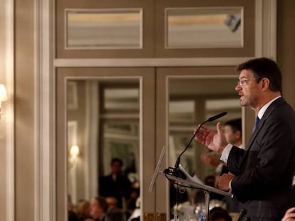 El ministro de Justicia, Rafael Catalá, este viernes durante su intervención.