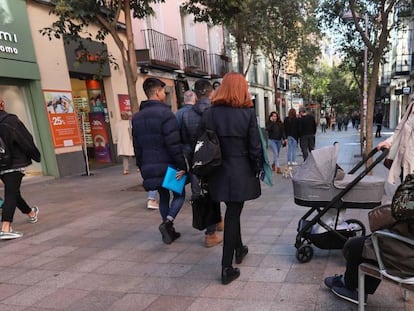 La calle Fuencarral, en Madrid, peatonalizada en 2008.