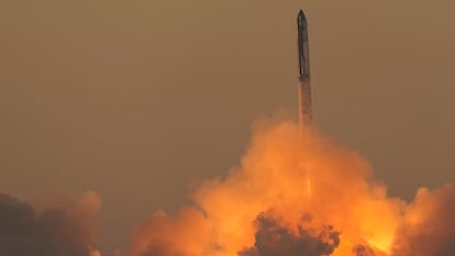 SpaceX's mega rocket Starship launches for a test flight from Starbase in Boca Chica, Texas, Saturday, Nov. 18, 2023. (AP Photo/Eric Gay)