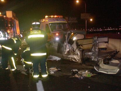 Así ha quedado uno de los vehículos implicados en el accidente.