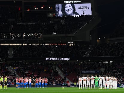 Minuto de silencio en homenaje a Almudena Grandes, este sábado en el estadio Wanda Metropolitano