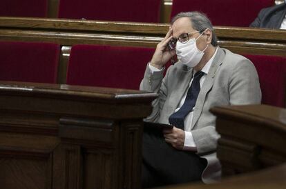 Quim Torra, este viernes en el Parlament.