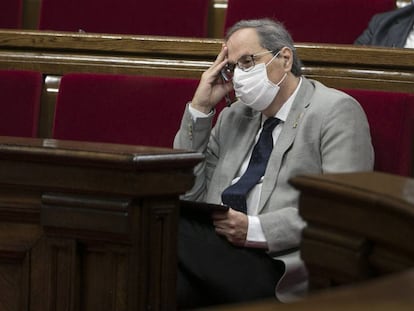 Quim Torra, este viernes en el Parlament.