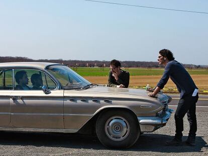 Joel (direita) e Ethan Coen, na rodagem de ‘A propósito de Llewyn Davis’.