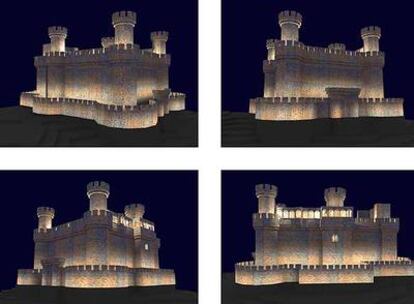 Recreación virtual de la futura iluminación del Castillo de Manzanares el Real según el proyecto de Ginés Sánchez Hevia.