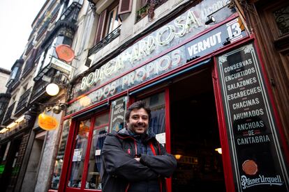 Víctor Díaz, gerente de la Bodega de la Ardosa, este martes en Madrid.