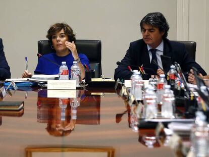 Soraya Sáenz de Santamaría a la reunió de la Comissió General de Secretaris d'Estat i Subsecretaris.