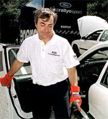 Carlos Sainz, ayer, en la jornada de reconocimiento del Rally Cataluña.