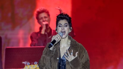 Alba Flores, en el concierto homenaje a su padre.