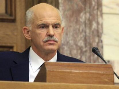 Yorgos Papandreu, en una sesi&oacute;n en el Parlamento griego.