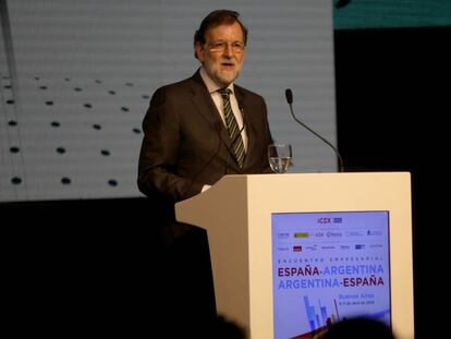 Mariano Rajoy, durante el Encuentro Empresarial España-Argentina, en Buenos Aires este martes.