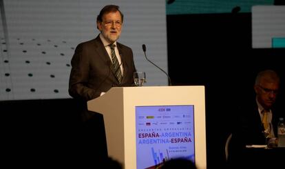 Mariano Rajoy, durante el Encuentro Empresarial España-Argentina, en Buenos Aires este martes.