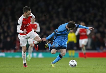 Lionel Messi, en su &uacute;ltima presentaci&oacute;n ante el Arsenal el pasado martes en Londres.